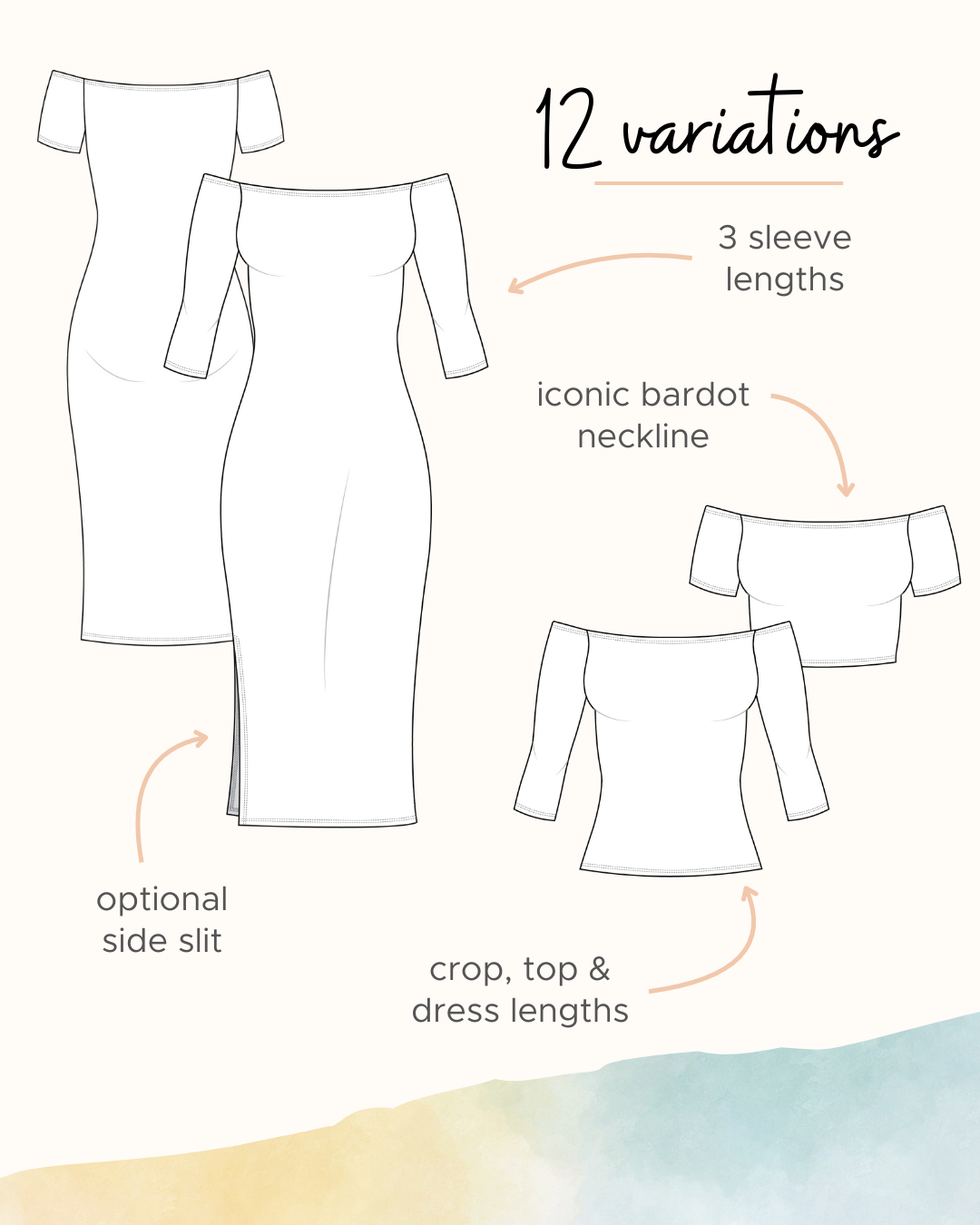 Biarritz Bardot Dress & Top