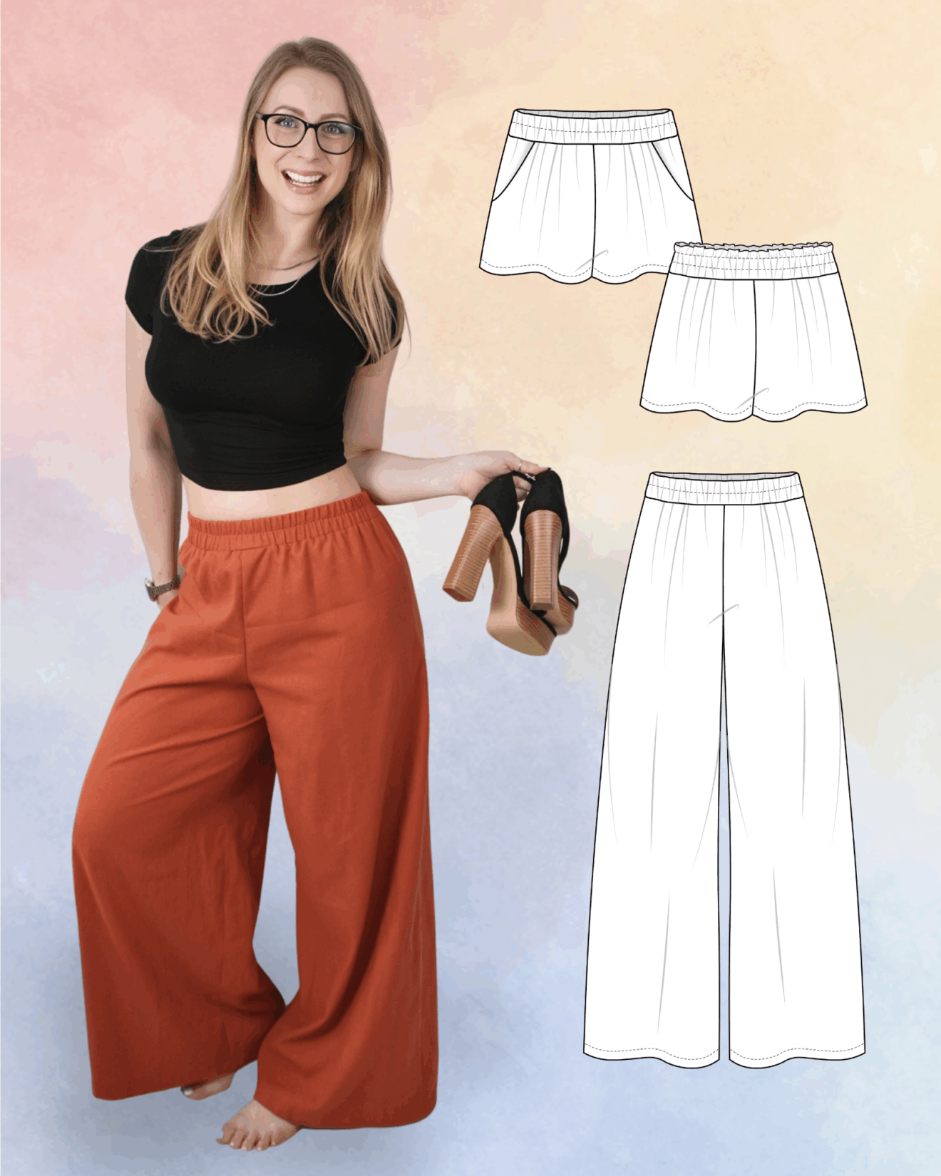 Wide-Leg Pants Sewing Pattern