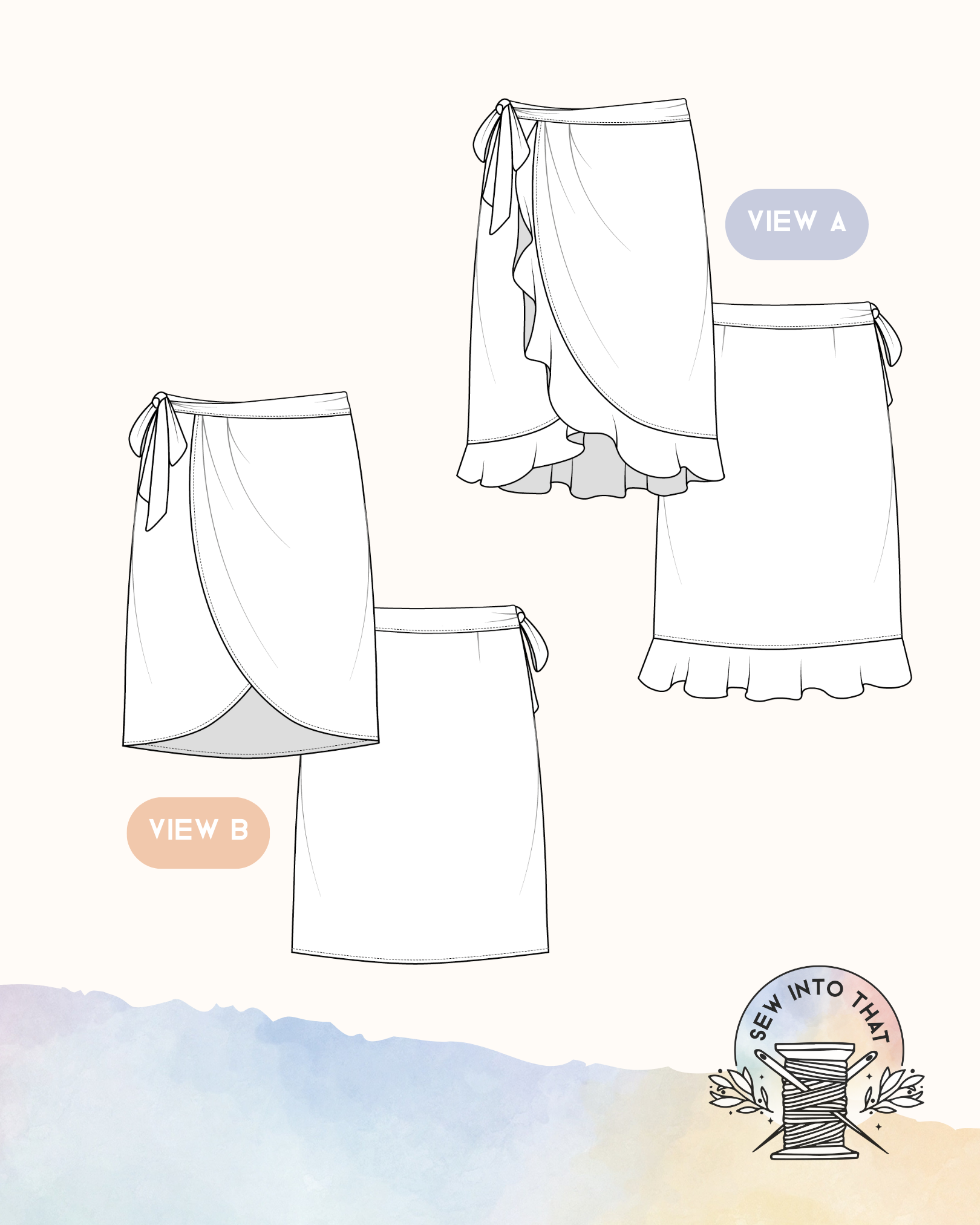 Wrap Skirt Sewing Pattern Variations