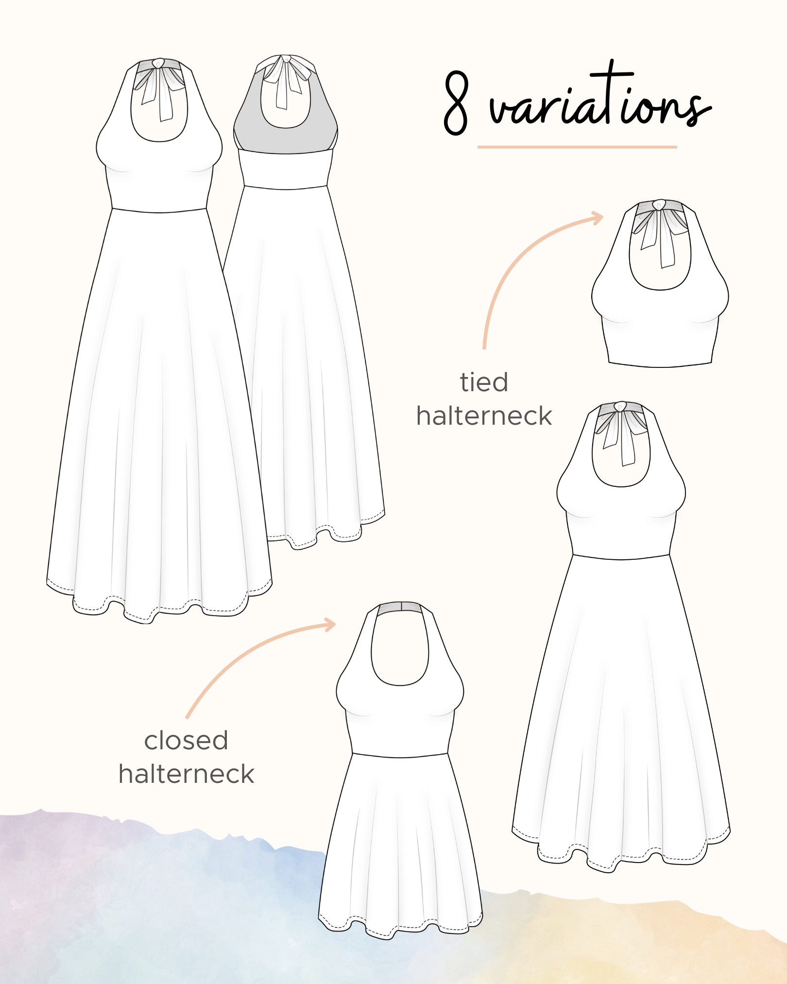 Havana Halter Dress and Halter Top Variations