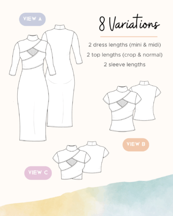 Manila Bodycon Dress Sewing Pattern Variations